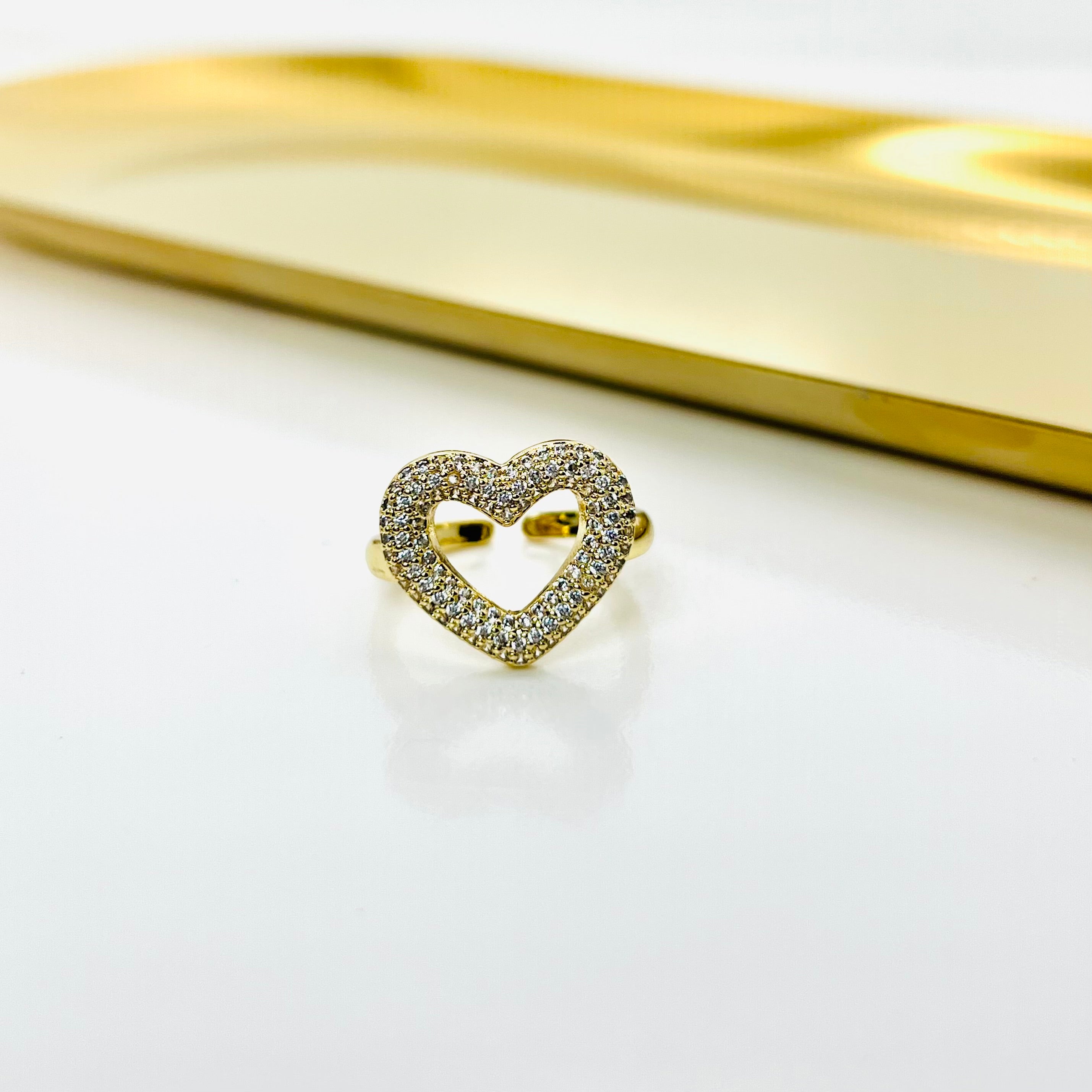 Anillo Corazón Abierto con Circonias