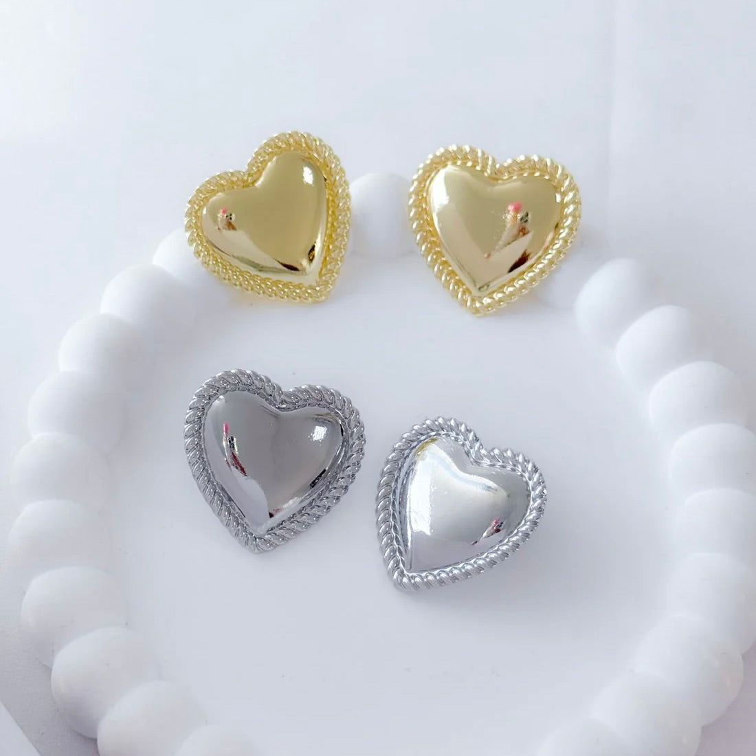 Aretes Corazón Espejo