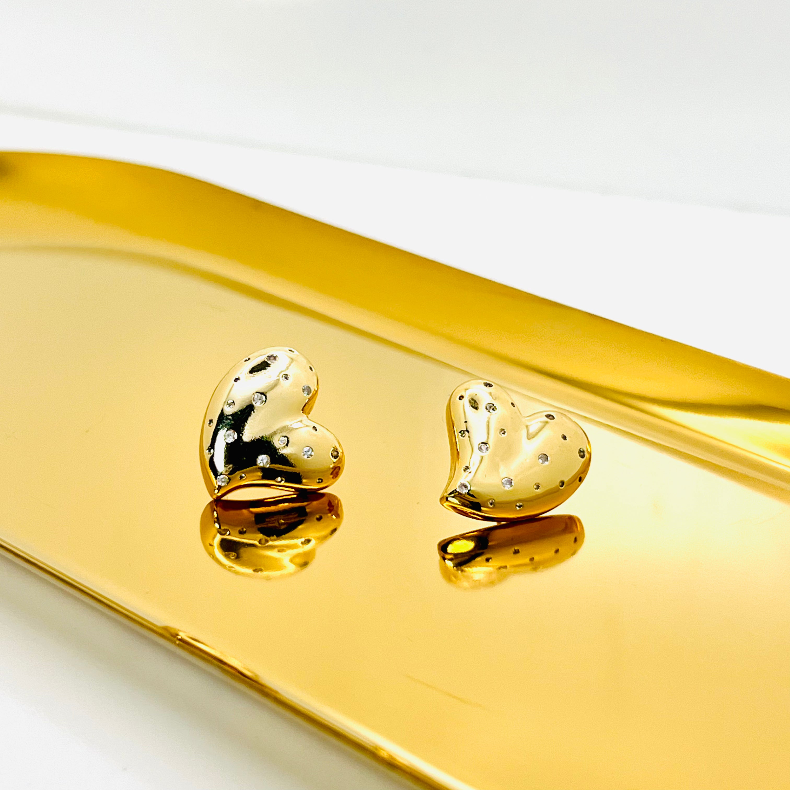 Aretes Corazón con Destellos