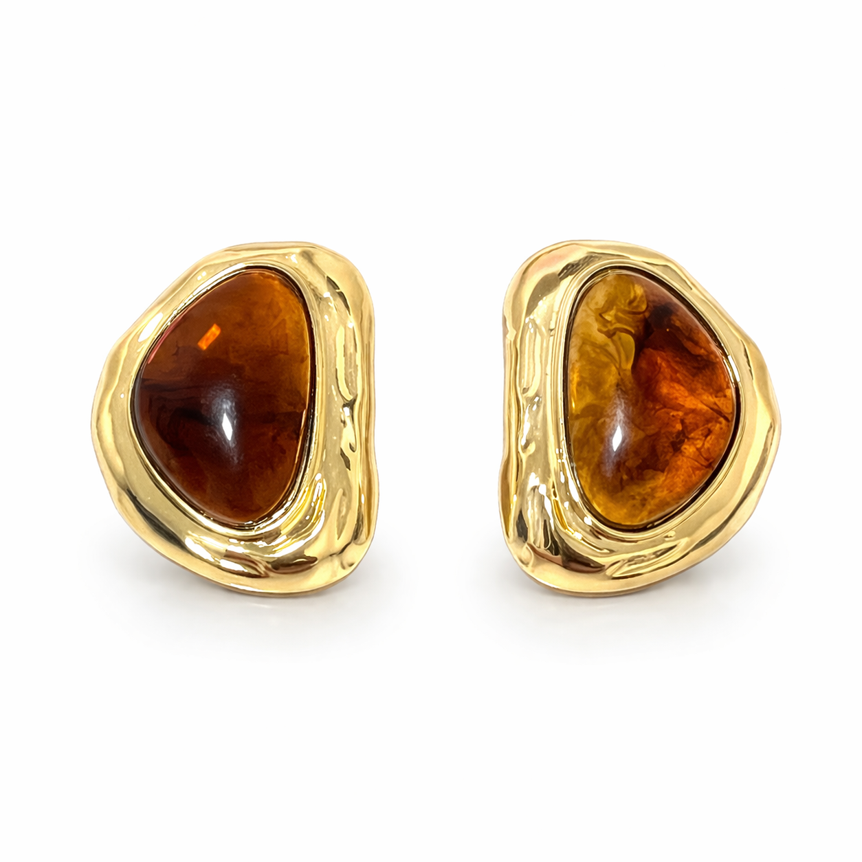 Aretes Ámbar Irregulares