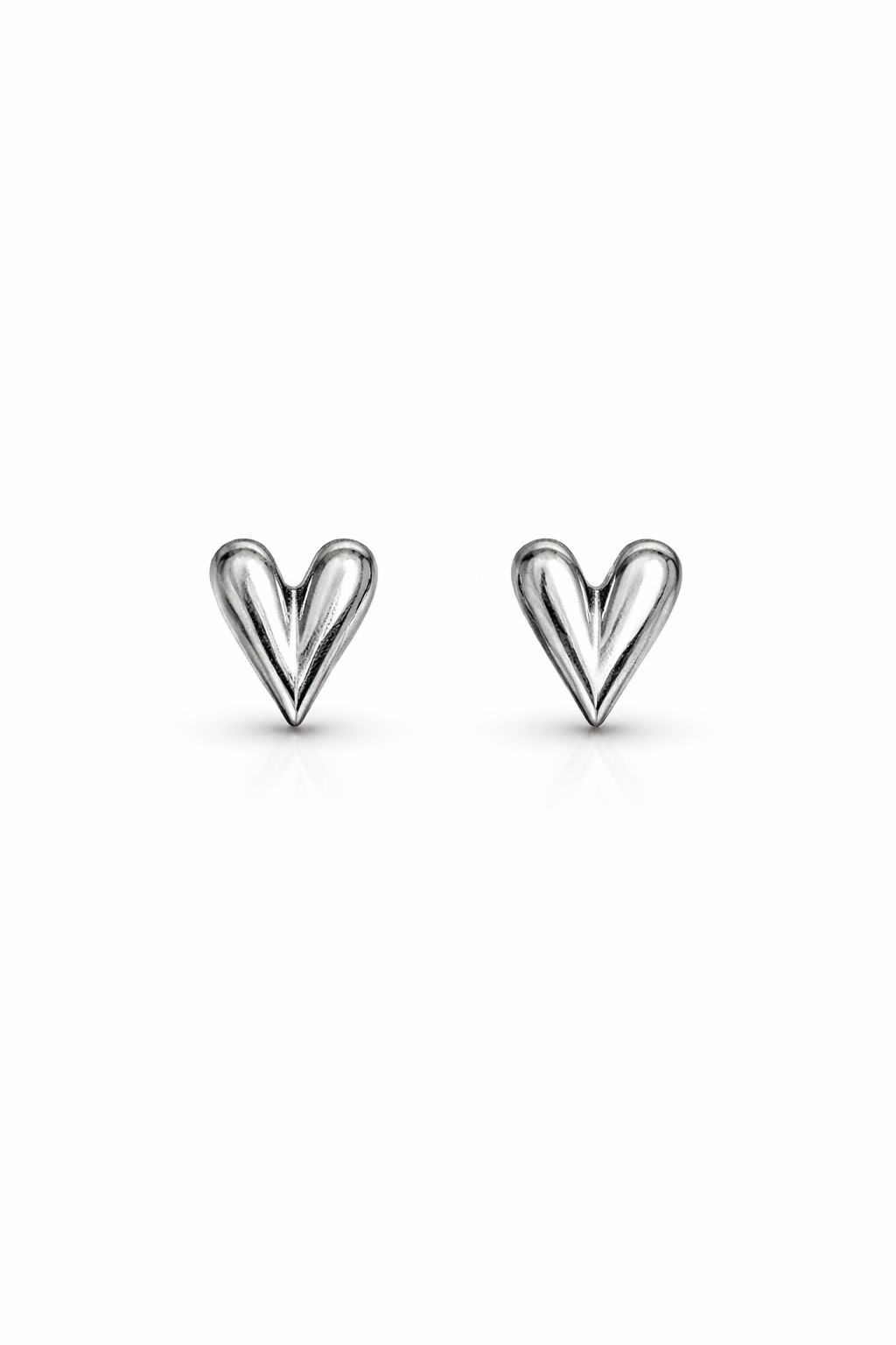 Aretes Corazón Pequeños Plateados