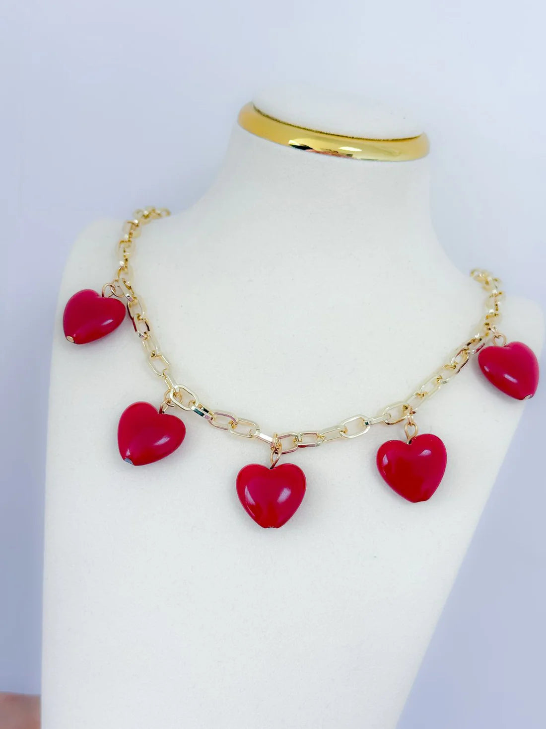 Collar Corazones Rojos