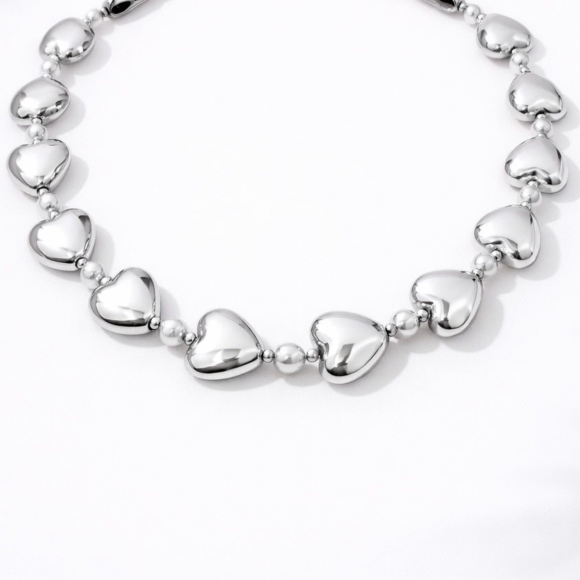 Collar Corazones Silver